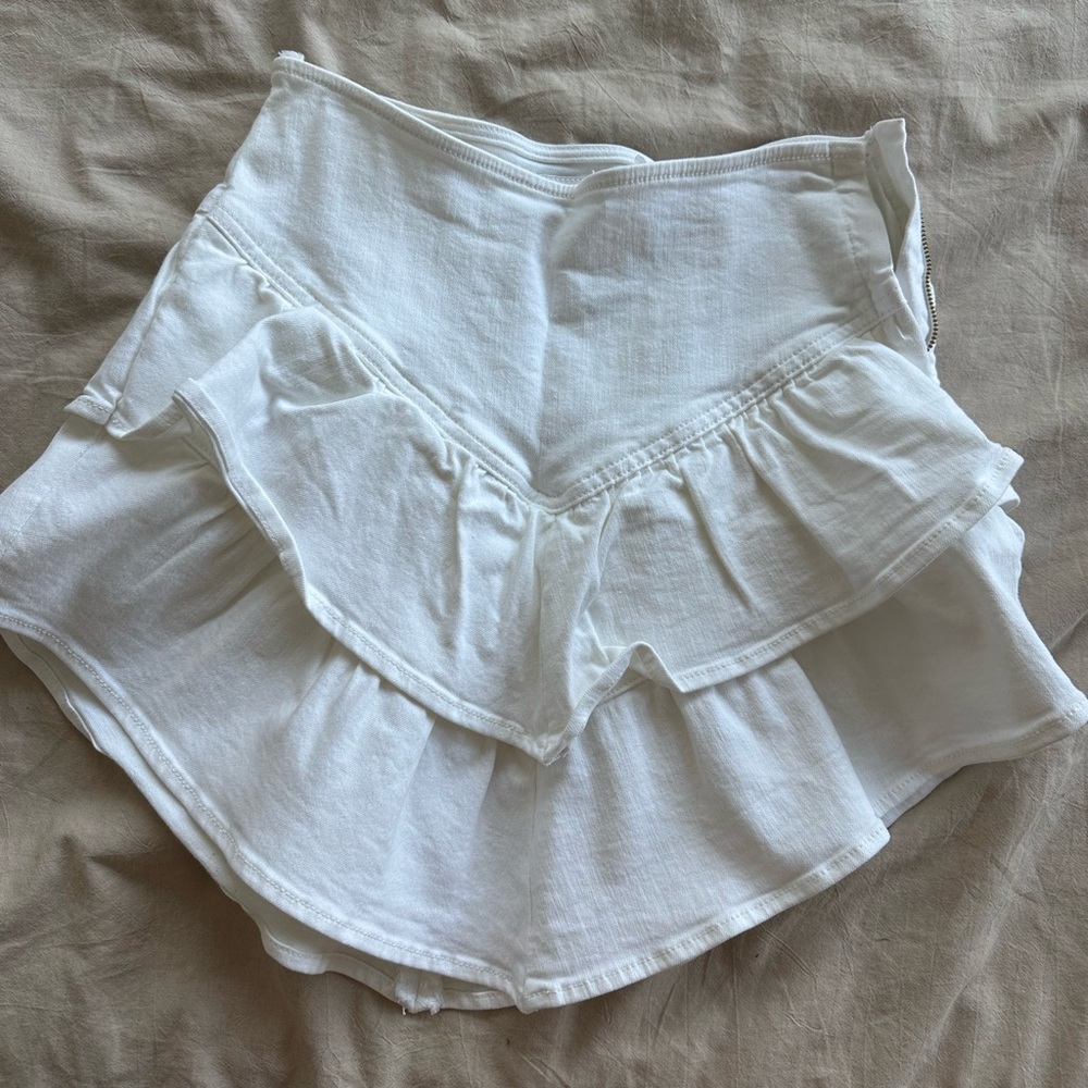 Brand New MOTHER Denim White Ruffle Size 28 Skirt
